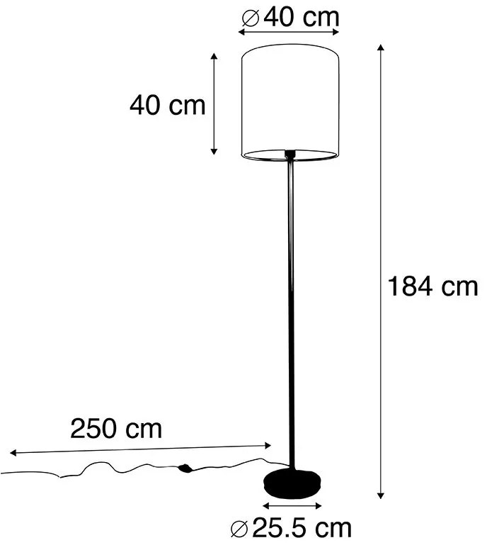 Stojaca lampa čierna tienidlo s dizajnom páva zlatý interiér 40 cm - Simplo