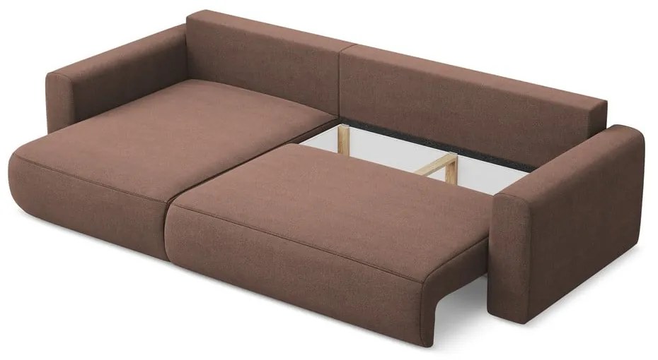 Ružová rozkladacia/s úložným priestorom rohová pohovka (ľavý roh/s leňoškou) Kapua – Makamii