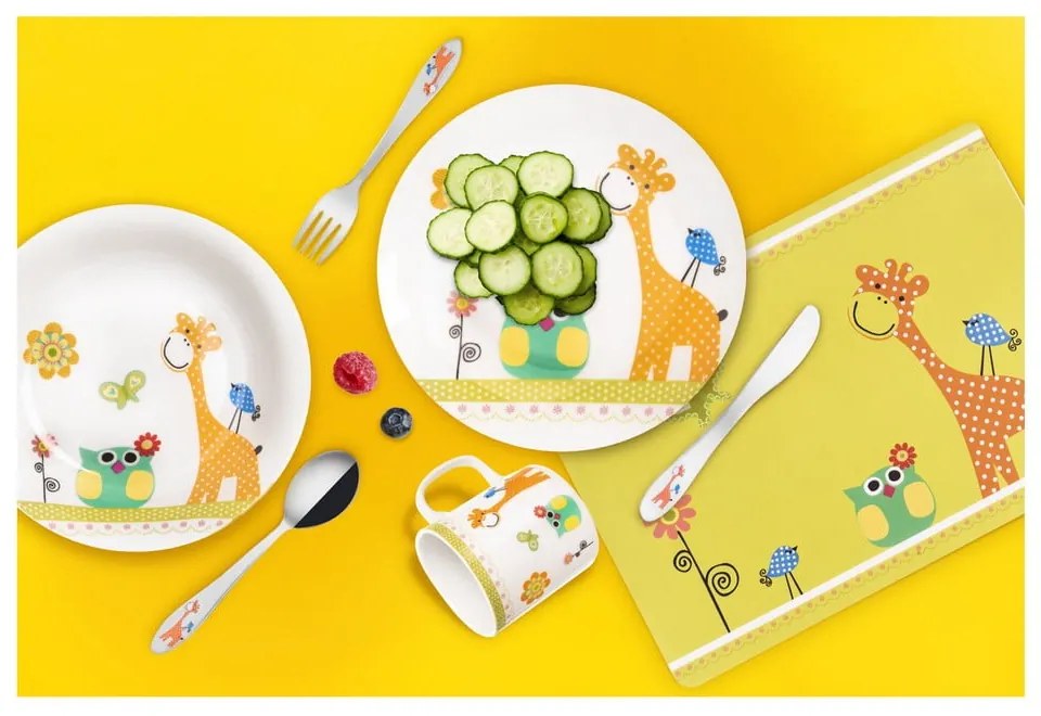 3-dielna detská porcelánová jedálenská súprava Orion Giraffe