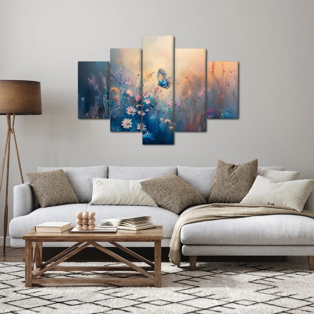 Obraz - Lúka s motýľom (150x105 cm)