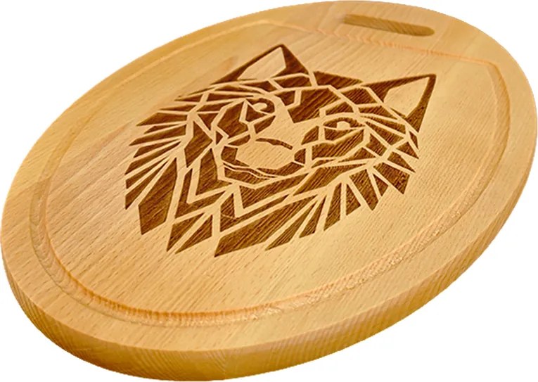 AMADEA Drevená servírovacia doska - podnos oválne vlk, masívne drevo, 38 cm