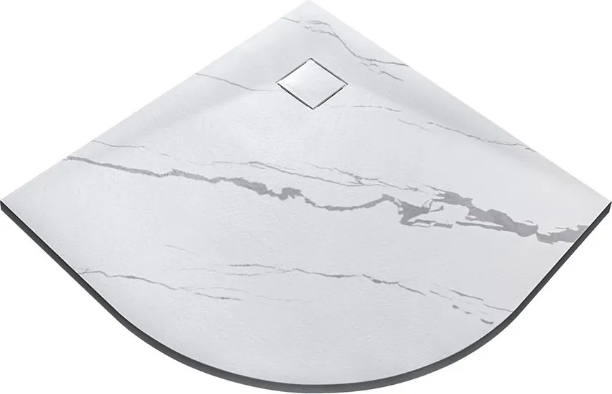 Besco Štvrťkruhová sprchová vanička z SMC kompozitu VEXO MARBLE HR 90x90 BESCO-Rozmery: 90x90