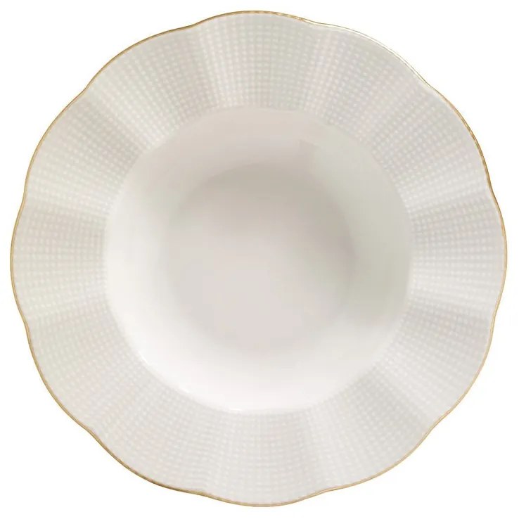 Porcelánová sada 24 ks talířů Creamy Gold bílá/zlatá