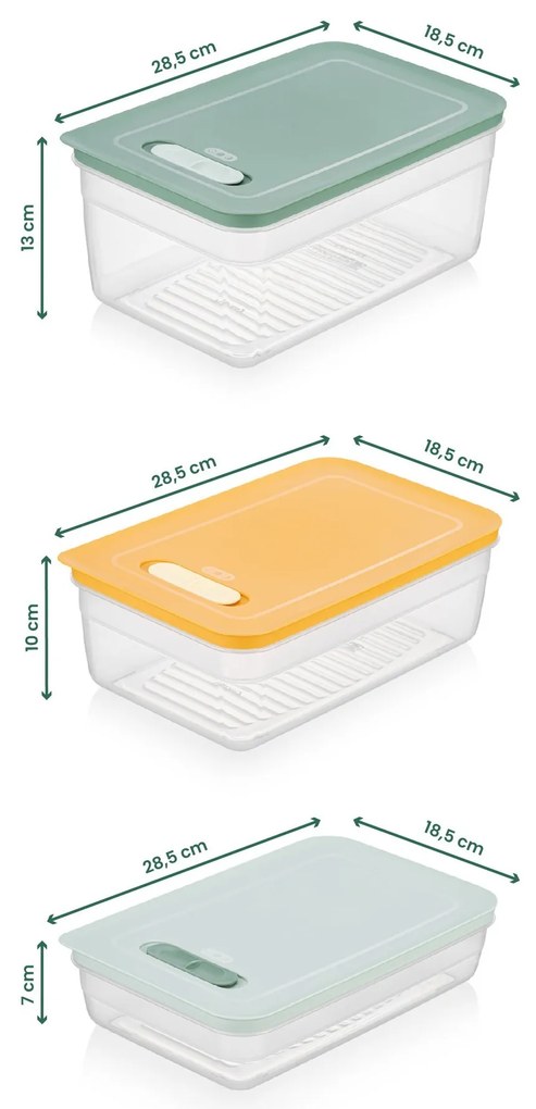 Sada 9 ks potravinových boxů HULU vícebarevná