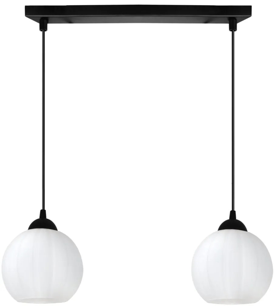 Závesné svietidlo Costa, 2x biele sklenené tienidlo, b