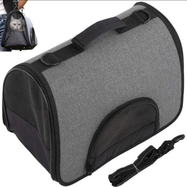 Prepravná taška pre mačky 41 cm - šedá