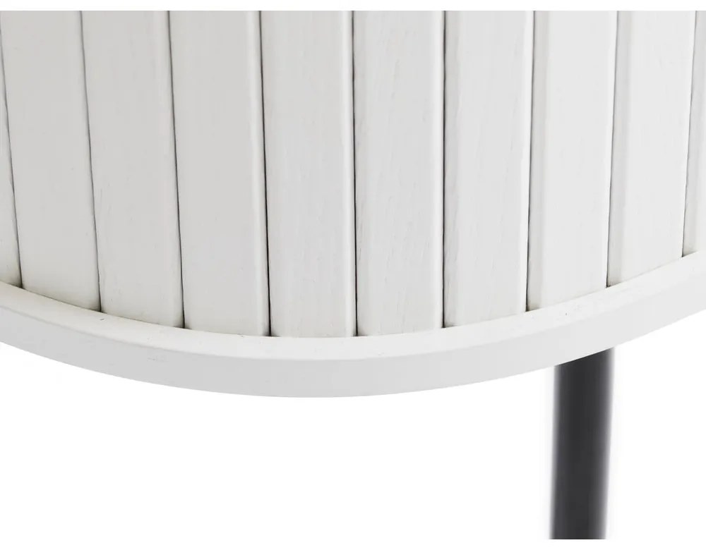 Biela komoda s posuvnými dverami 120x76x45 cm Nola – Unique Furniture