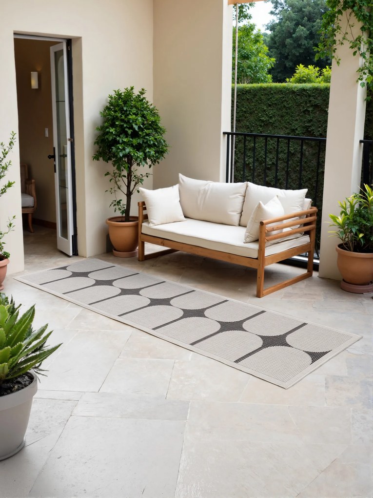 NORTHRUGS, Behúň Duet Bowen 106244 Black/White - na von aj na doma, 80x250, čiernobiela, chodba / predsieň