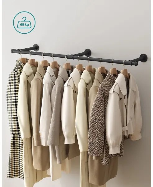 Nástenný vešiak na ramienka LINEA čierny