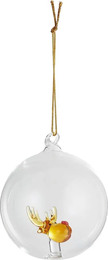 HANG ON Sklenená guľa sob 9 cm - číra