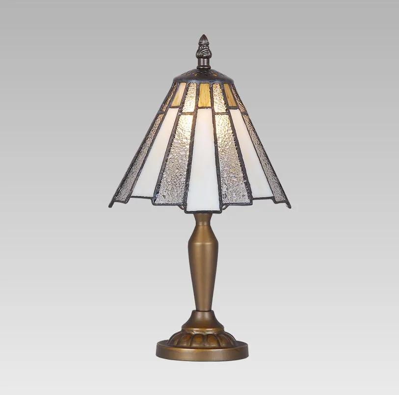 PREZENT Stolová vitrážová lampa TIFFANY TABLE, 1xE14, 40W, antická hnedá
