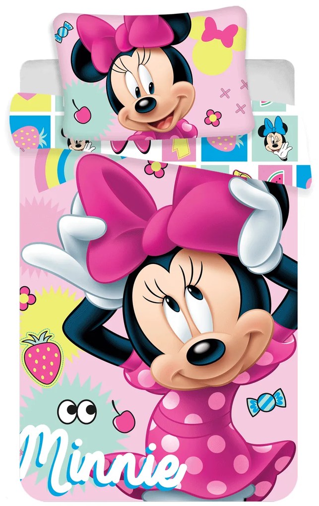 Jerry Fabrics Obliečky do postieľky 100x135 + 40x60 cm - Minnie "Sweet"
