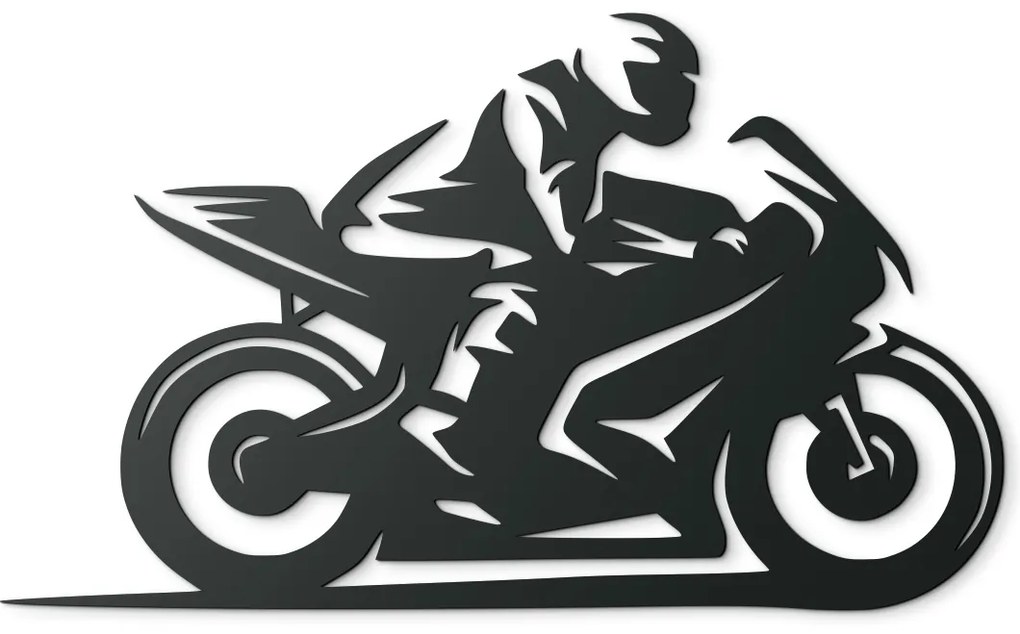 drevko Dizajnový obraz Motorkár Rozmer obrazu: 26,5 x 44,5 cm, Farba dekorácie: Čierna