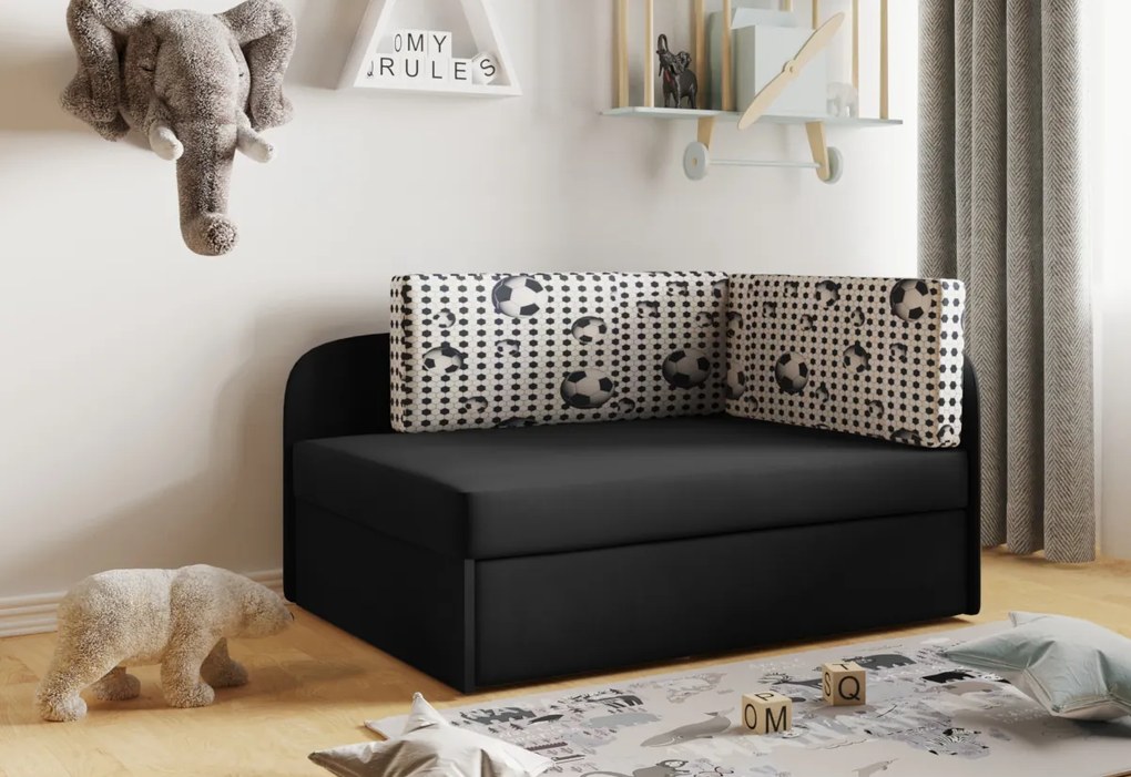 Detská rozkladacia pohovka MILO, 107x64x78, bajka 47/casablanka 19, ľavá