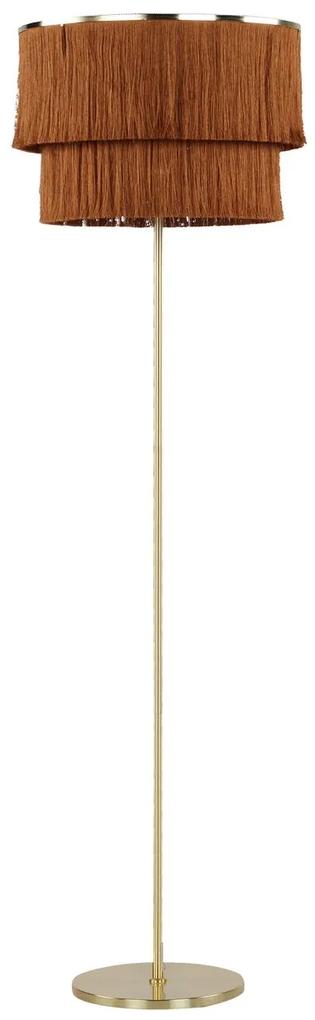 Kovová stojaca lampa 137 cm hnedá PERISTERI Beliani