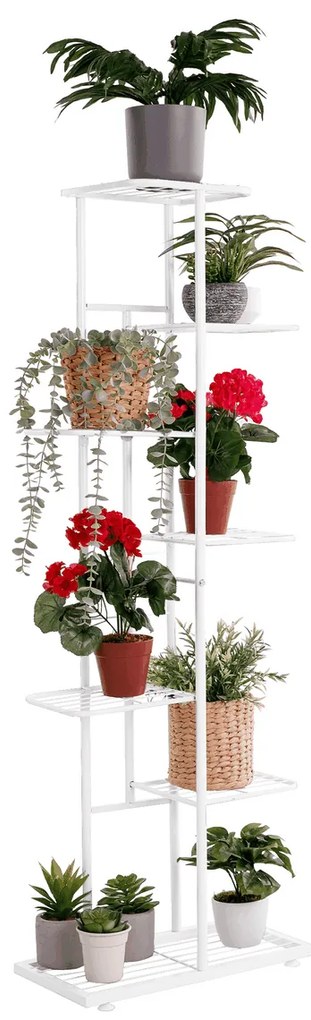 Stojan na kvety Bamir 2, biela, 43 x 22 x 126 cm