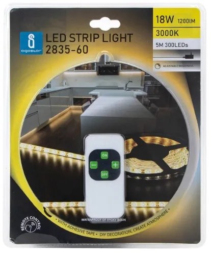 Aigostar - LED Stmievateľný vonkajší pásik 5m LED/18W/12/230V 3000K IP65