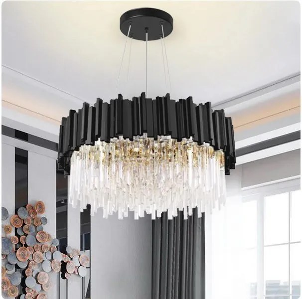 Toolight Toolight, krištáľové stropné svietidlo 4xE14 APP1481-1C, čierna, OSW-05061