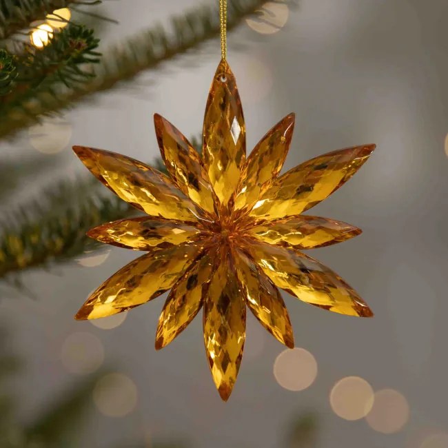 Závesná vianočná dekorácia ASTRE zlatá vločka 836720
