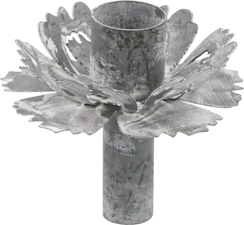 Zinkový antik kovový dekoračný svietnik kvetina na fľašu Décor - Ø 7*7cm