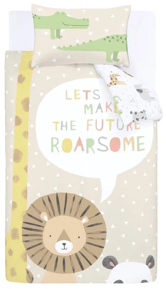 Svetlohnedé detské obliečky do postieľky 120x150 cm Roarsome Animals – Catherine Lansfield