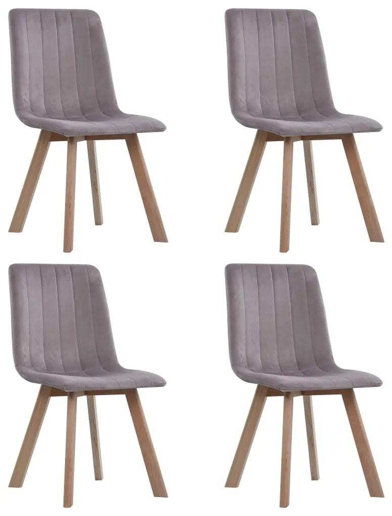 vidaXL Jedálenské stoličky 4 ks, ružové, zamat