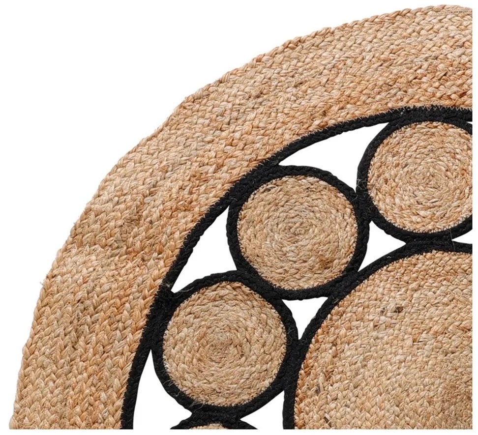 H&S Decoration Koberec Jute, (fi) 90 cm, hnedá/čierna