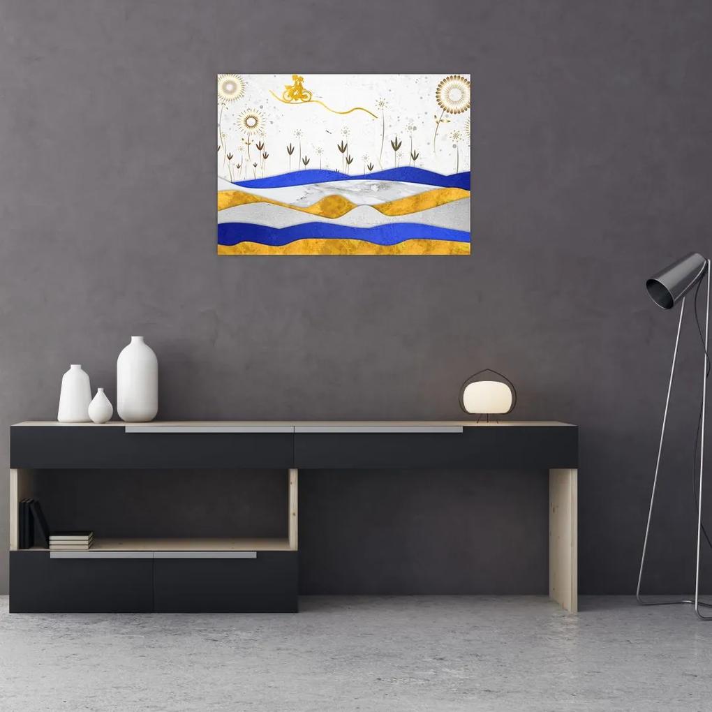 Sklenený obraz - Zlaté hory (70x50 cm)