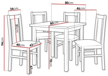 Jedálenský set (pre 4 osoby) Arnold AL27 (biela + sivá). Vlastná spoľahlivá doprava až k Vám domov. 1121738