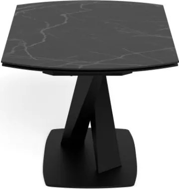 Rozkladací jedálenský stôl Morella 160/240 cm čierny mramor/čierny