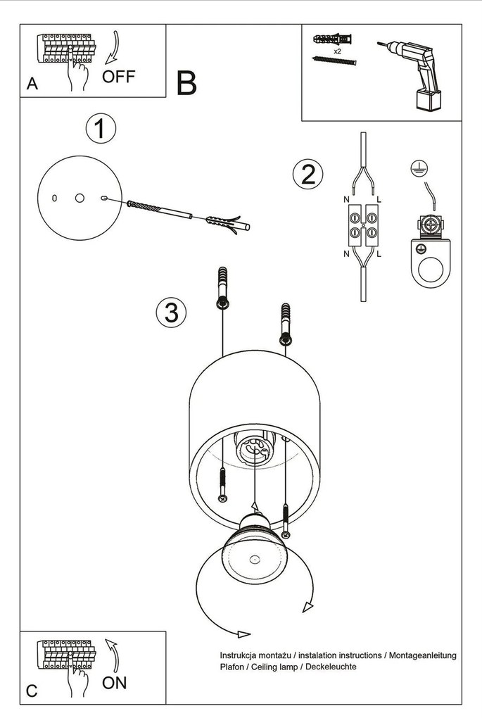 Stropné svietidlo ORBIS 1 biele