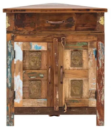 furniture-nabytek.cz - Masívna skrinka pod umývadlo Sumana z recyklovaného dreva, lakovaná, hnedá – 64×32×74 cm