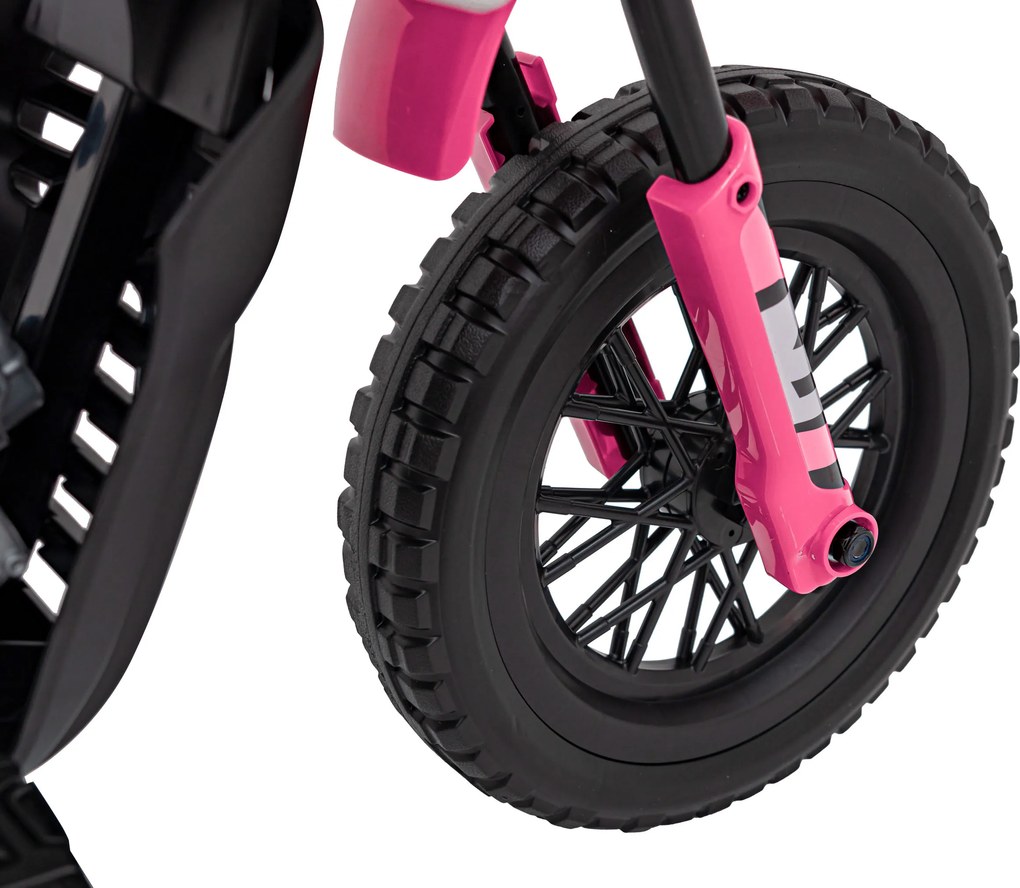 Ramiz Detská motorka na batérie PANTONE 361C Ružová + Audio panel + Pomalý štart + Kolesá EVA