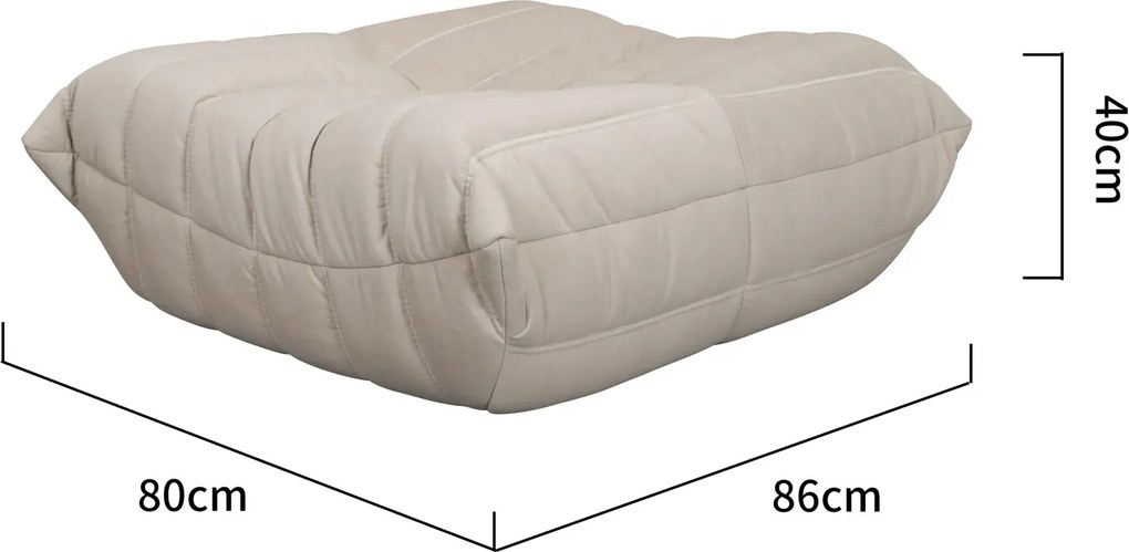 Taburet Nua 86 cm zamat svetlo béžový