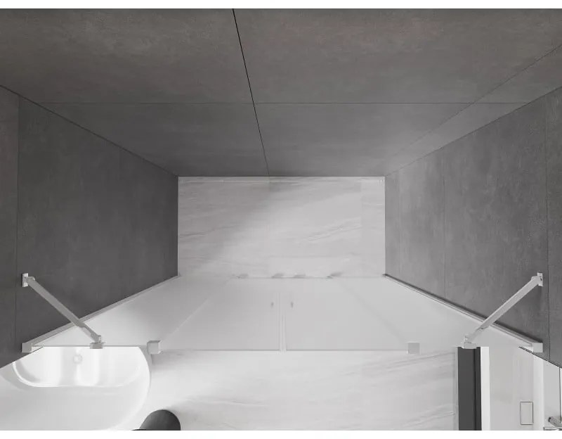 Mexen Velar Duo, posuvné sprchové dvere do otvoru 180 cm, 8mm sklo námraza, chrómová, 871-180-000-32-01