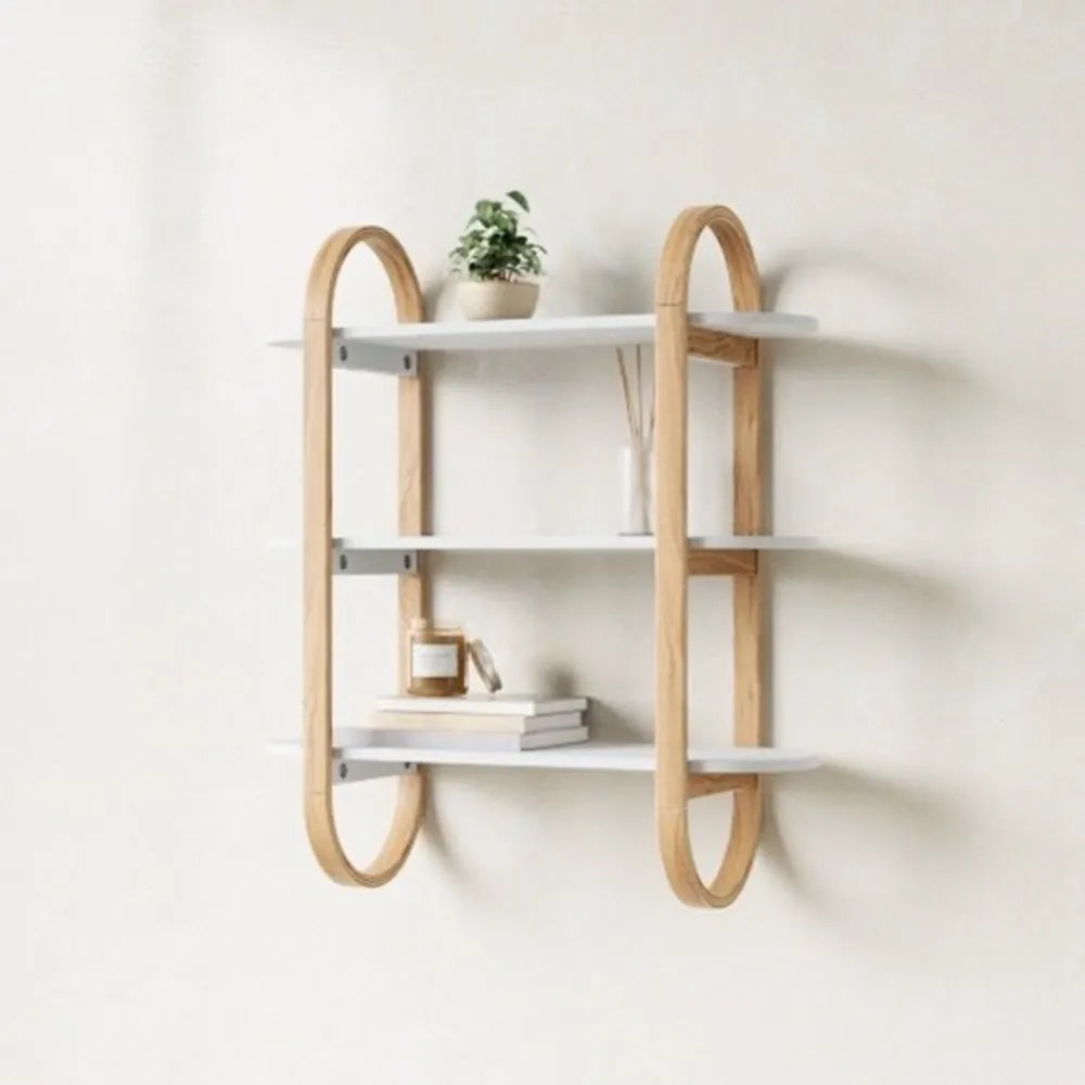 Umbra Nástenná polica BELLWOOD V. 75 cm biela/prírodná