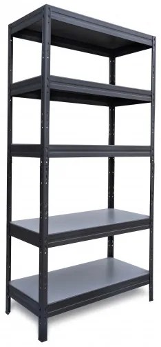 TvojRegal REGÁL PREMIUM 180X90X40 5 políc - čierna/sivá