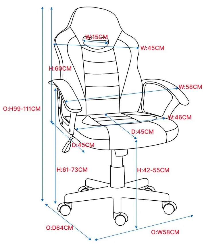 Kancelárska stolička ENZO Červeno-čierna