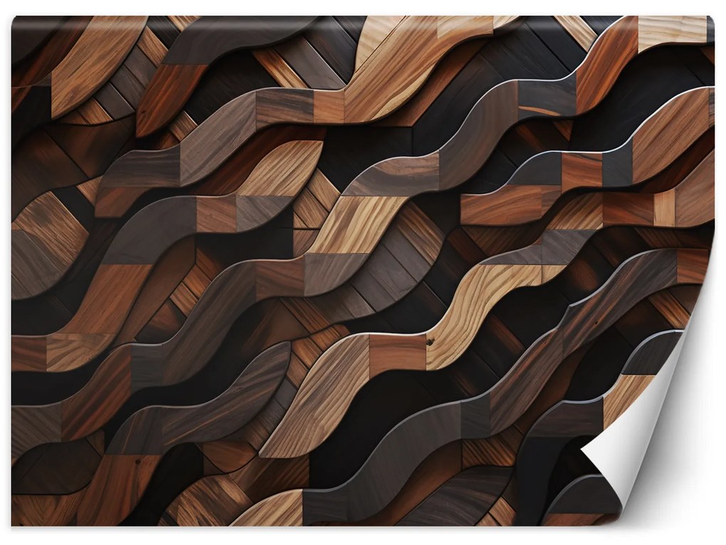 Gario Fototapeta Drevené abstraktné vlny Materiál: Vliesová, Rozmery: 400 x 280 cm