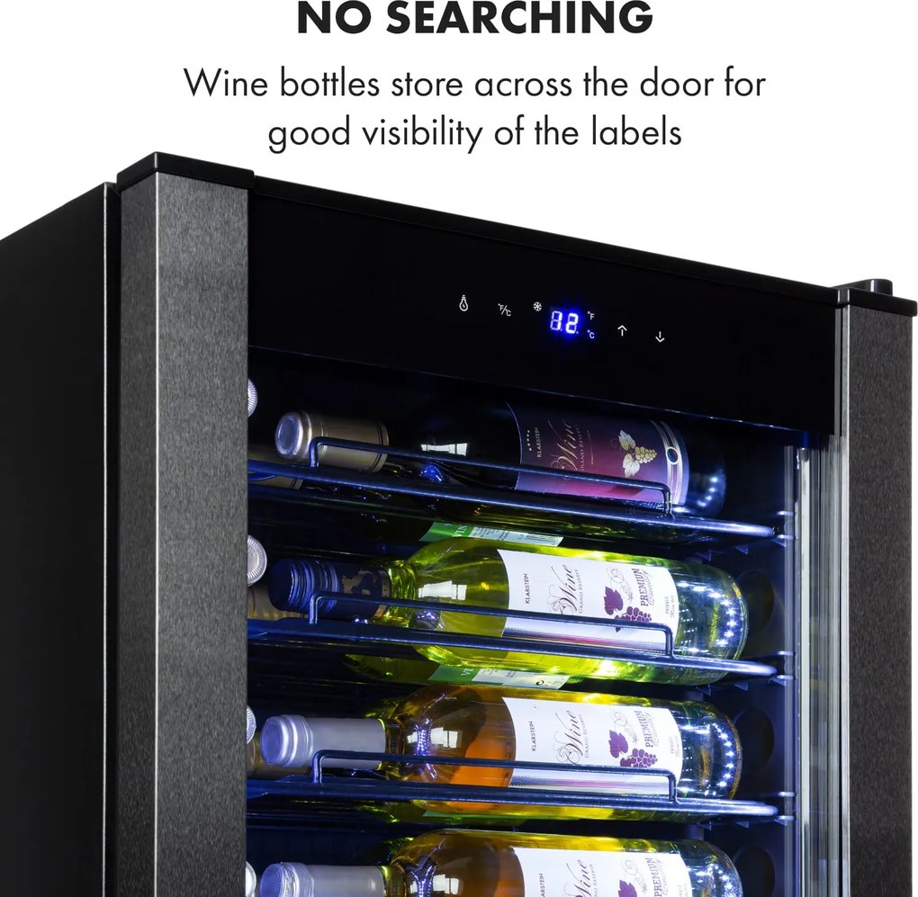 Klarstein Vinomatica, vinotéka, 95 l, dotykové ovládanie, 85 W, 4-18°C, čierna