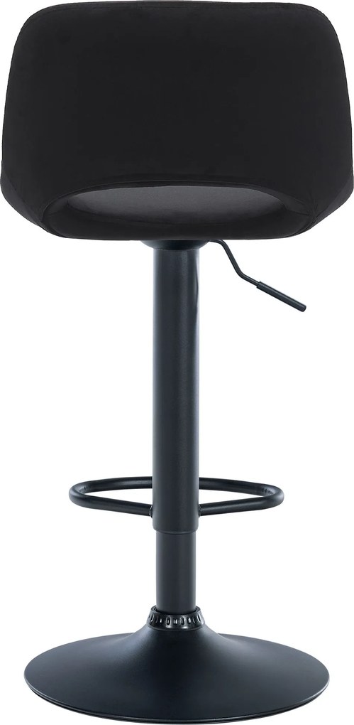 Barová stolička Camden - zamat, čierny rám - Čierna