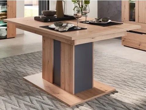 Rozkladací jedálenský stôl Memphis 160x90 cm, dub artisan/grafit%