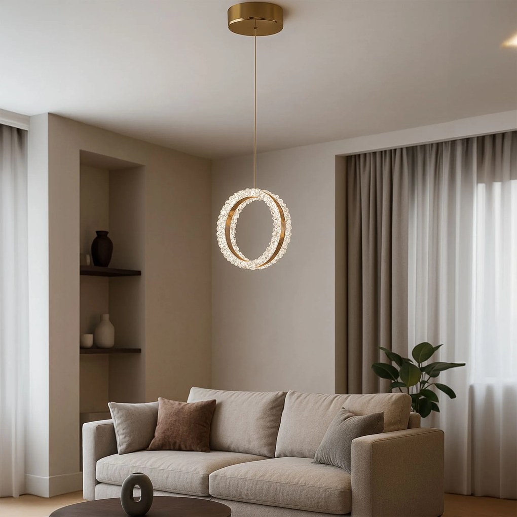 Toolight Toolight, závesné LED osvetlenie 20cm, 14W, 3000K, LHJ098-CP, zlatá, OSW-60043