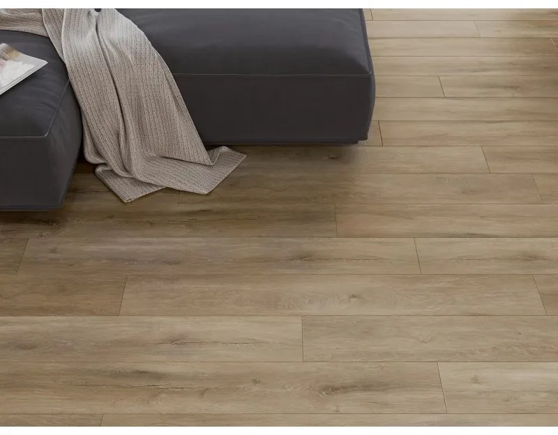 Mexen Long Creek, vinylová podlaha 1240x182 mm SPC 6,5 mm, IXPE 1,5 mm, 4-stranná V-drážka, dub, F1050-1240-182-505-4V1-01