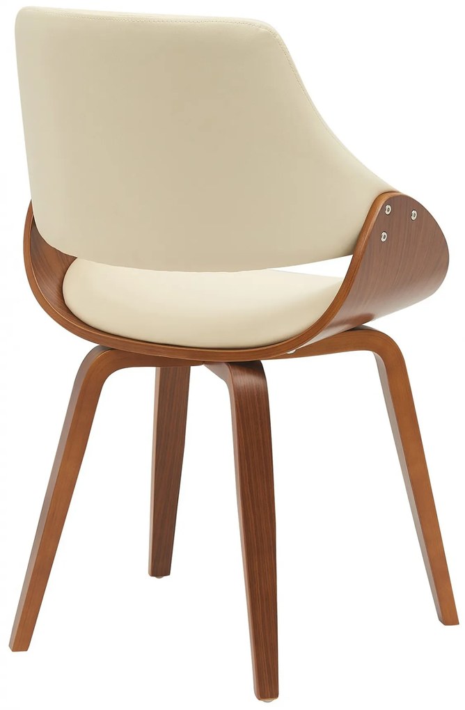 Jedálenská stolička Vangale - koženka - Orech / Krémová