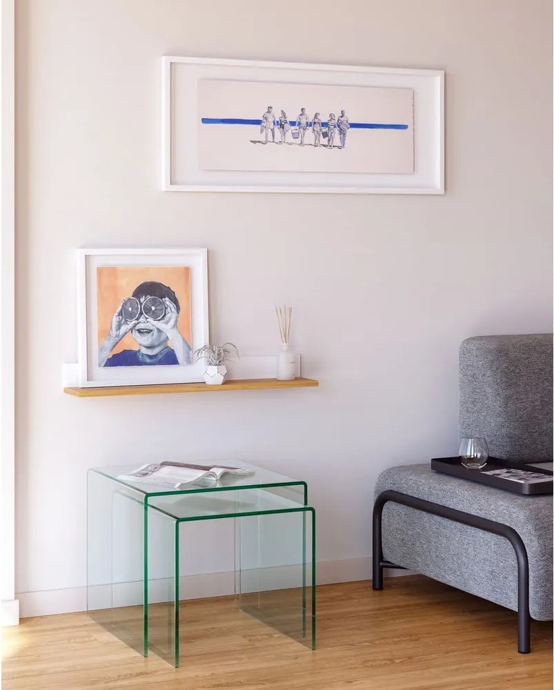 Sklenené konferenčné stolíky v súprave 2 ks 50x50 cm Burano – Kave Home