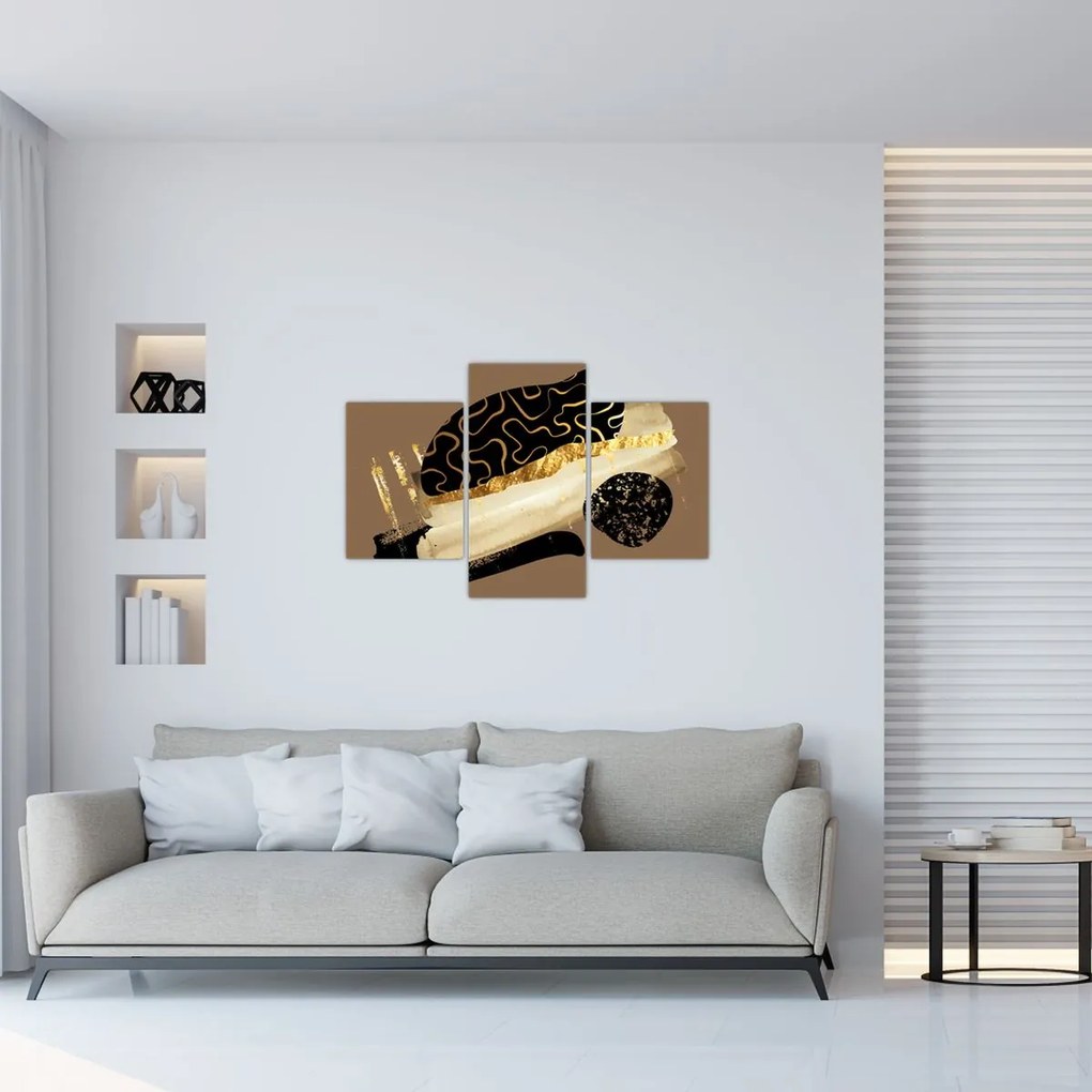 Obraz - Abstrakcia golden brown N⁰3 (90x60 cm)