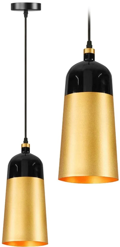 Toolight Fox B, závesná lampa 1xE27 APP196-1CP, čierna-ružové zlato, OSW-00177