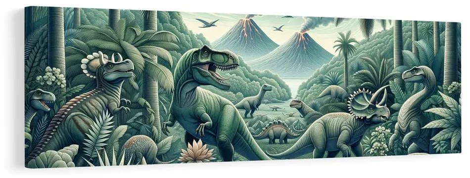 Obraz divoký svet dinosaurov