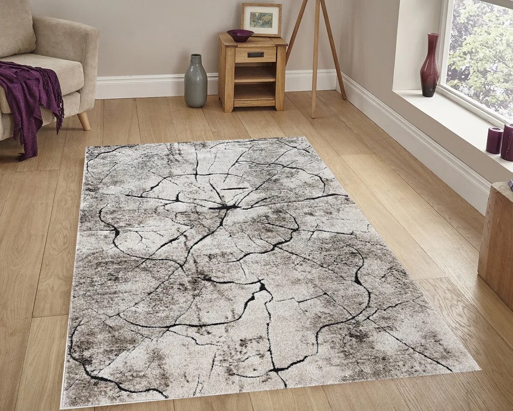 Koberec Miami 129 béžový štvorcový – abstraktný vzor, vlas 13 mm Rozmer: 160x160 cm